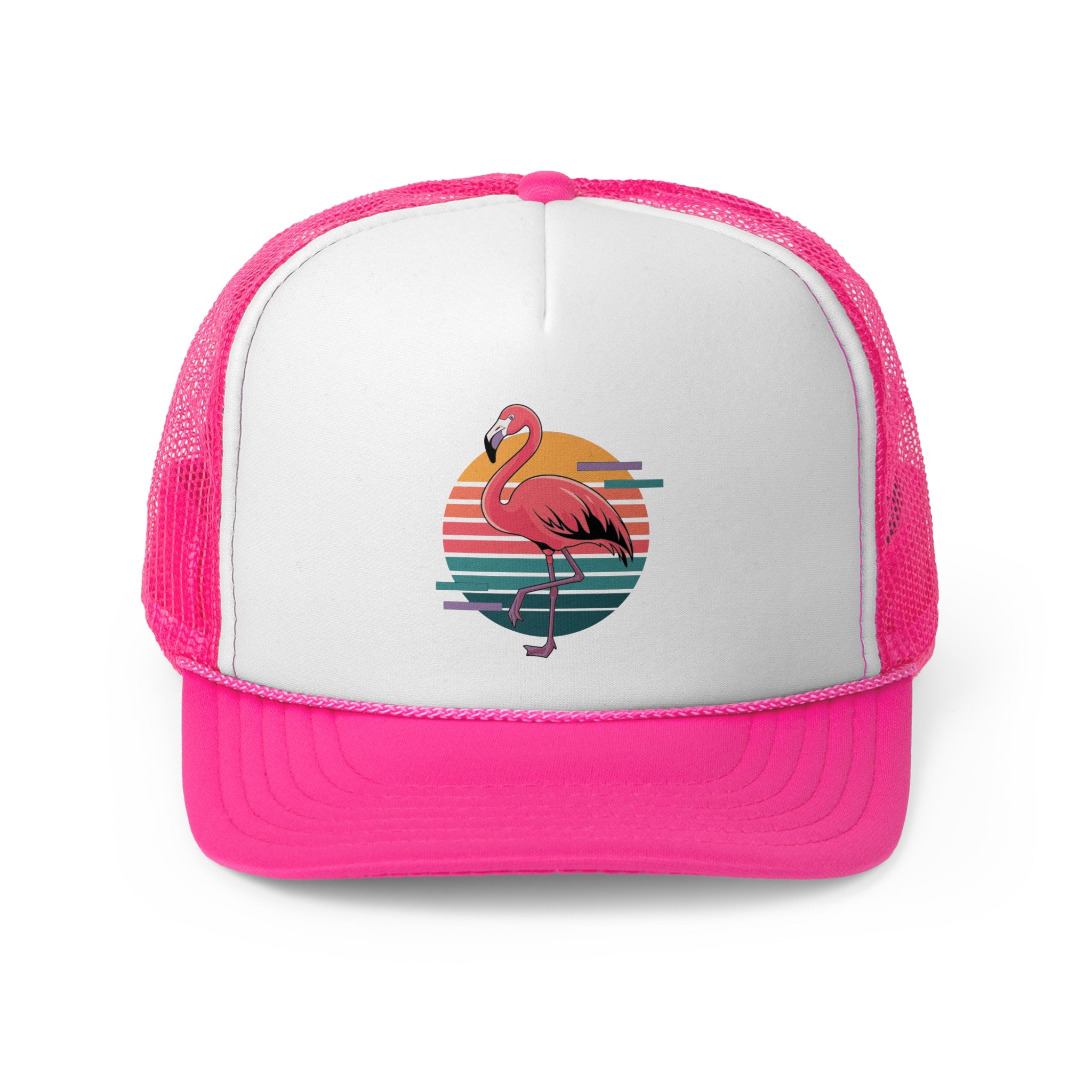 Flamingo - Retro Trucker Cap - Throwback Paradise #