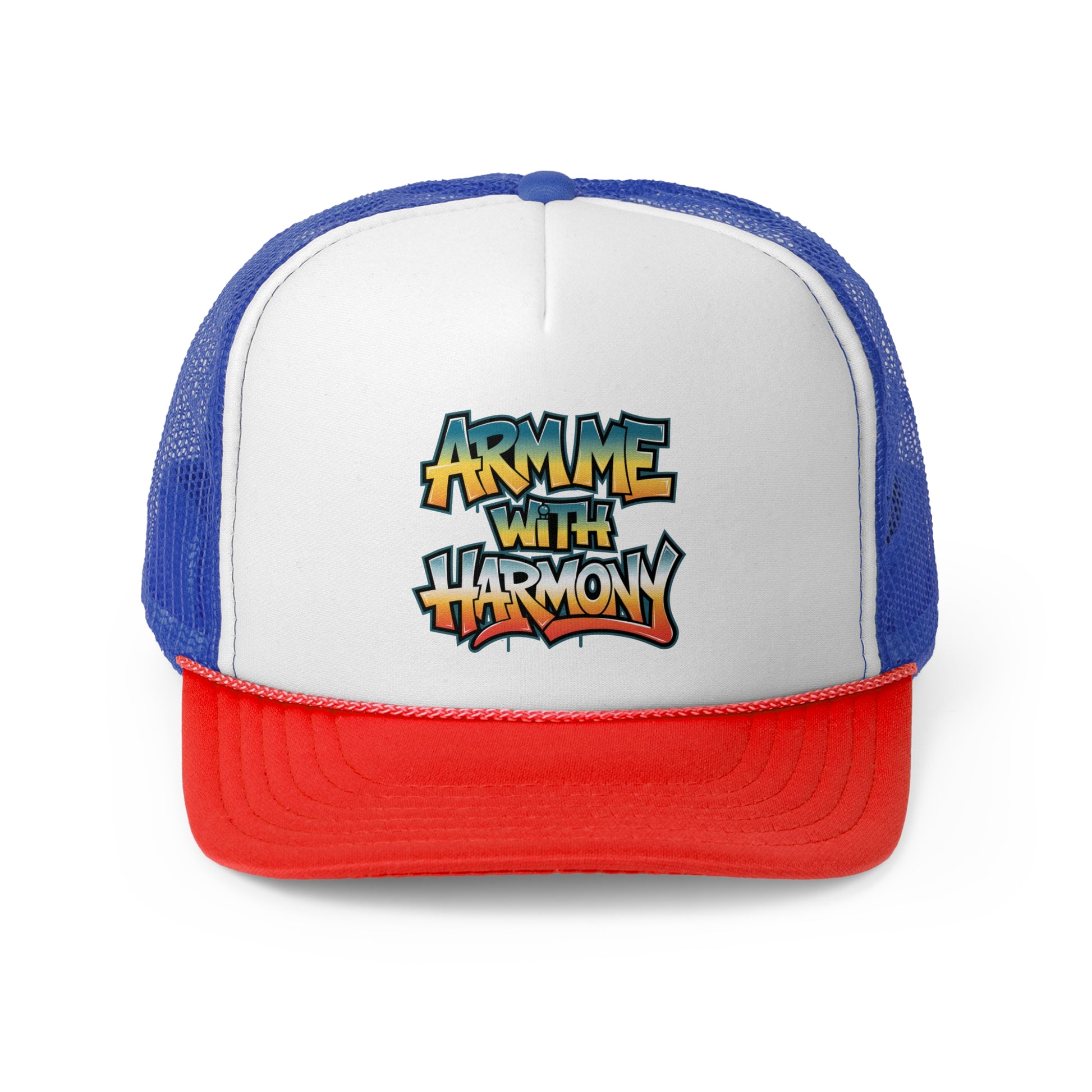 Arm me with Harmony - Retro Trucker Cap - Throwback Paradise #