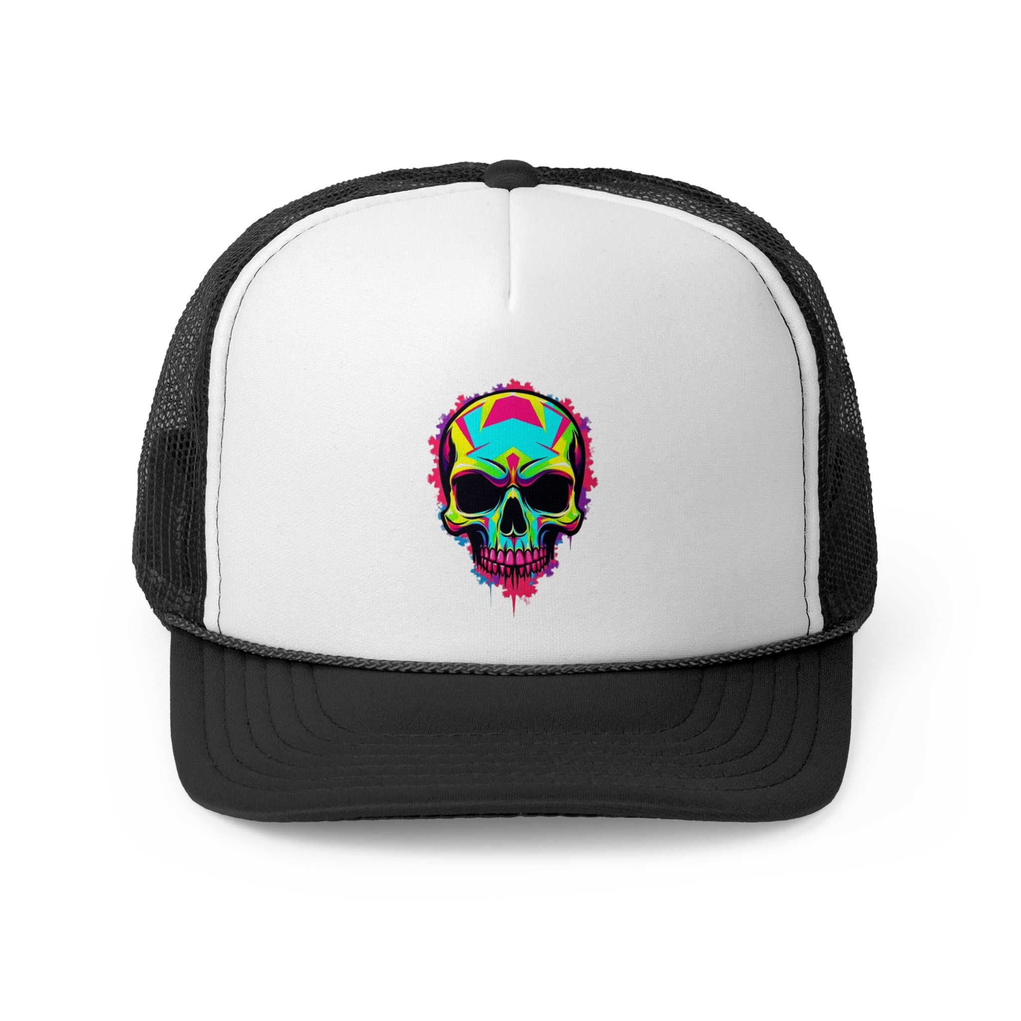 Skull - Retro Trucker Cap - Throwback Paradise #