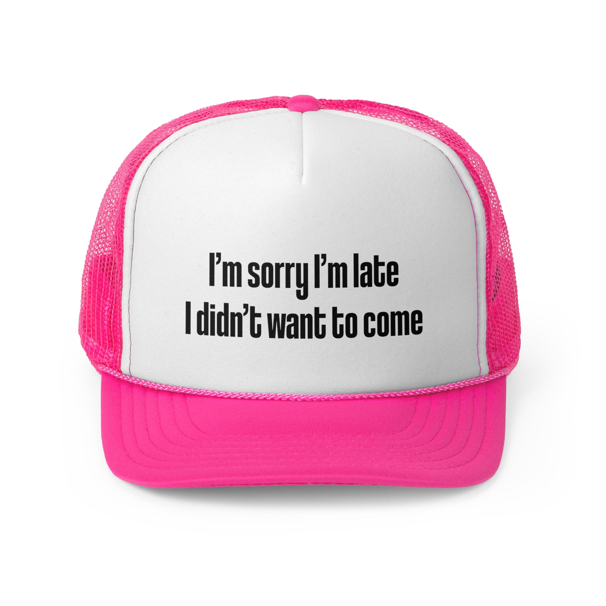 Sorry I'm Late - Retro Trucker Cap - Throwback Paradise #