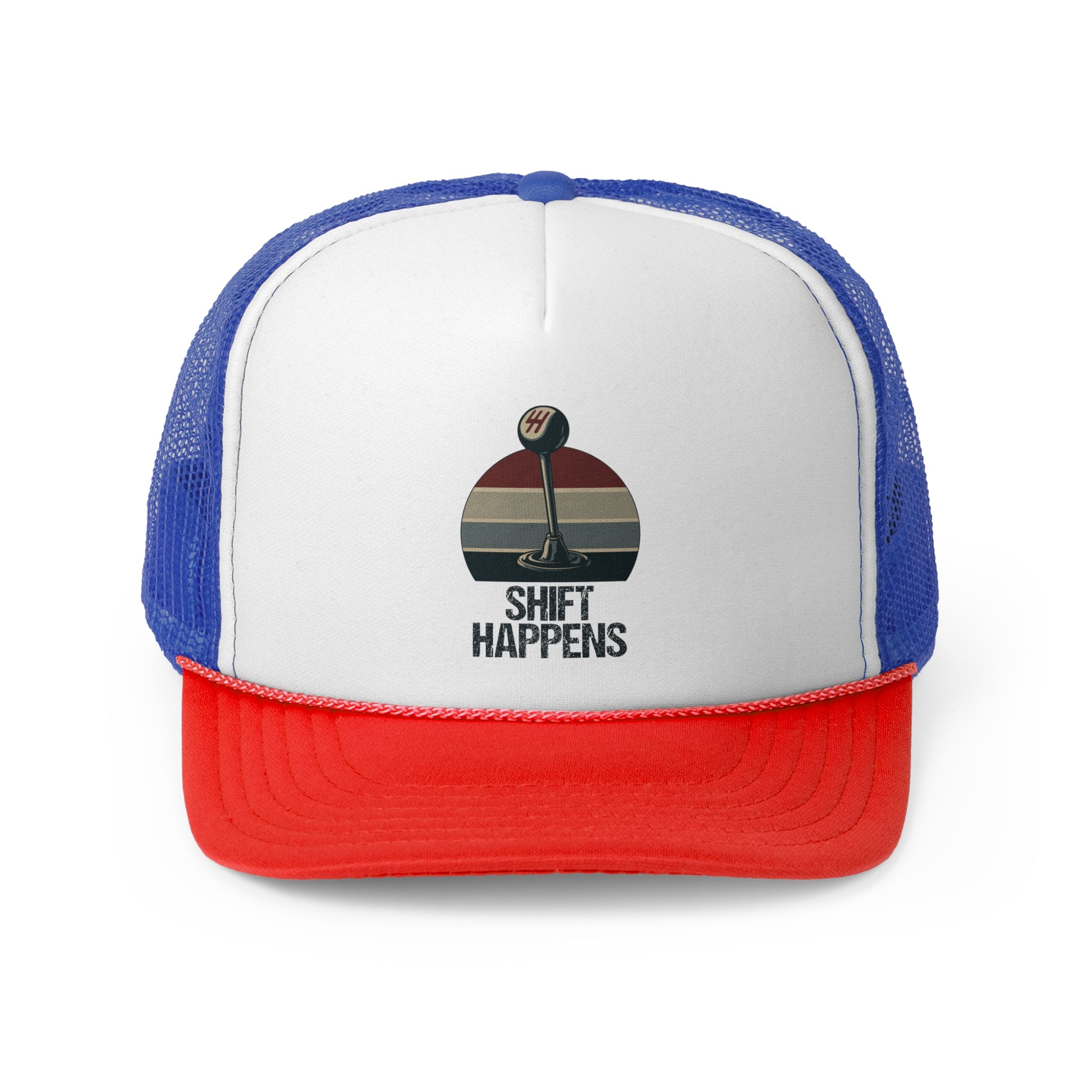 Shift Happens - Retro Trucker Cap - Throwback Paradise #