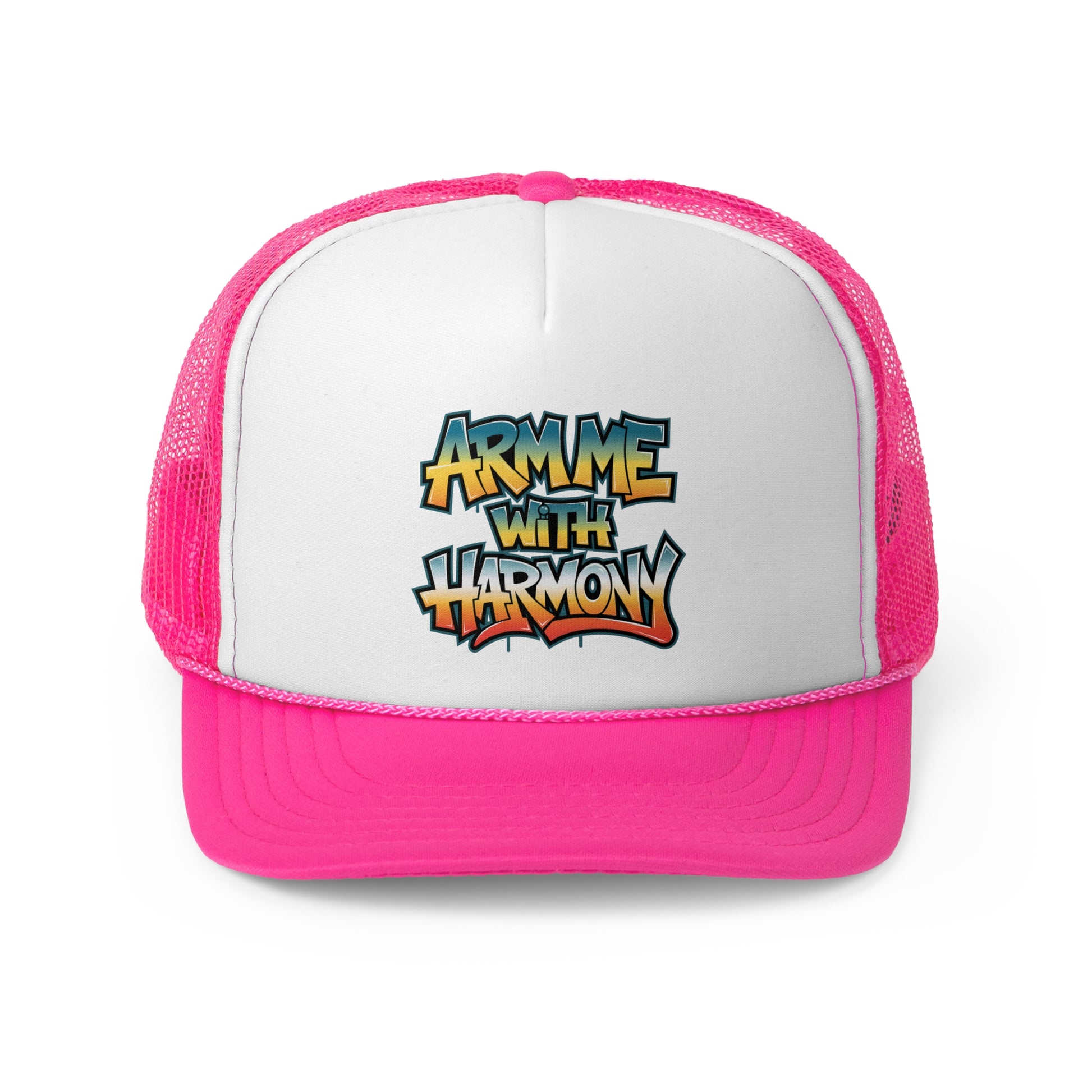 Arm me with Harmony - Retro Trucker Cap - Throwback Paradise #