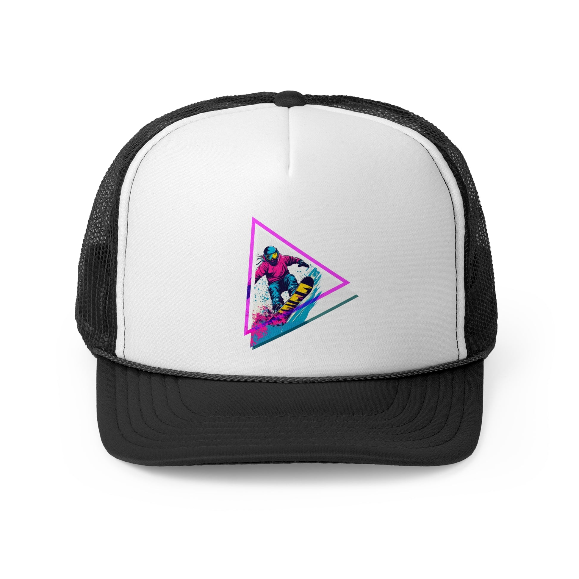 Retro Snowboarder - Retro Trucker Cap - Throwback Paradise #