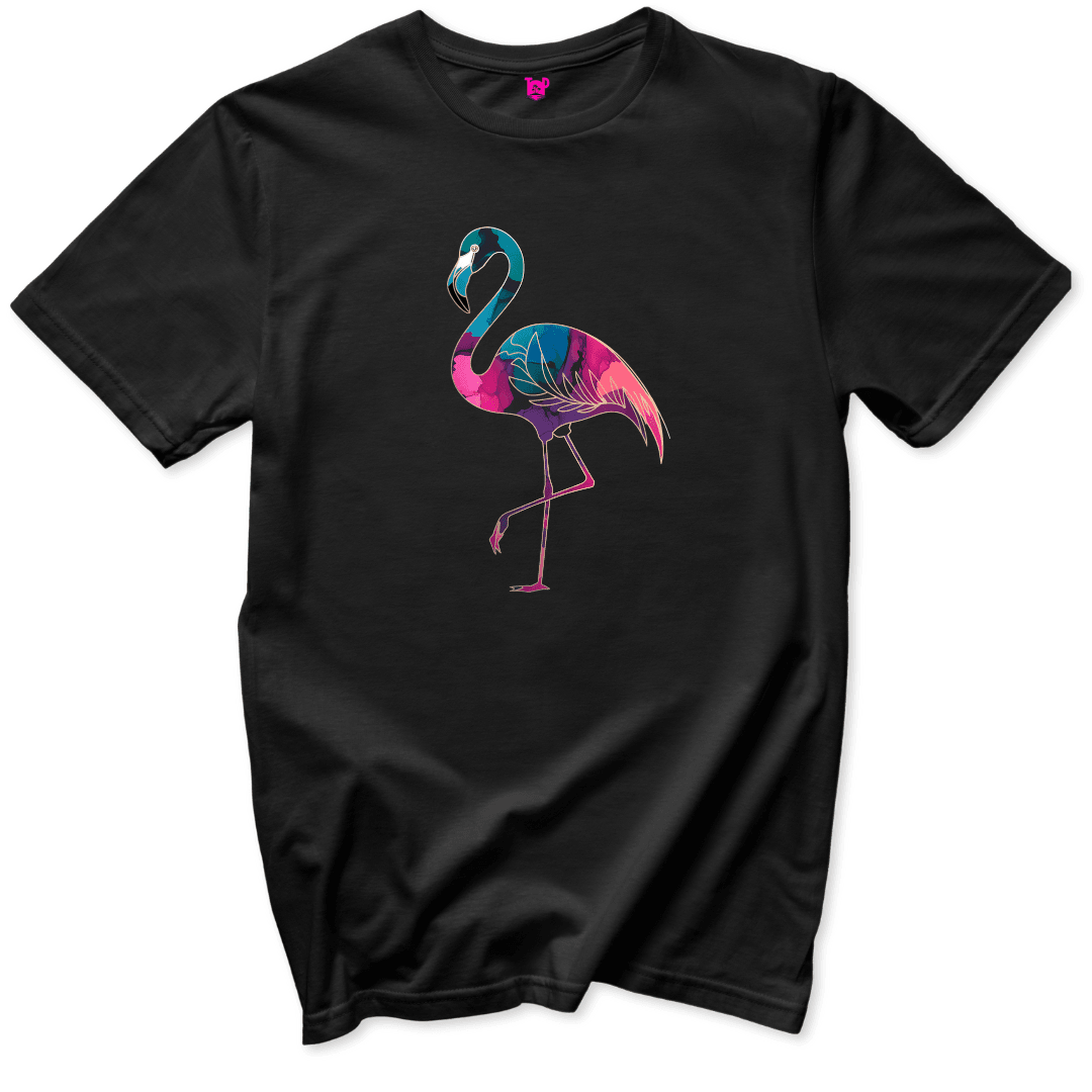 Vibrant Flamingo T-Shirt - Throwback Paradise #