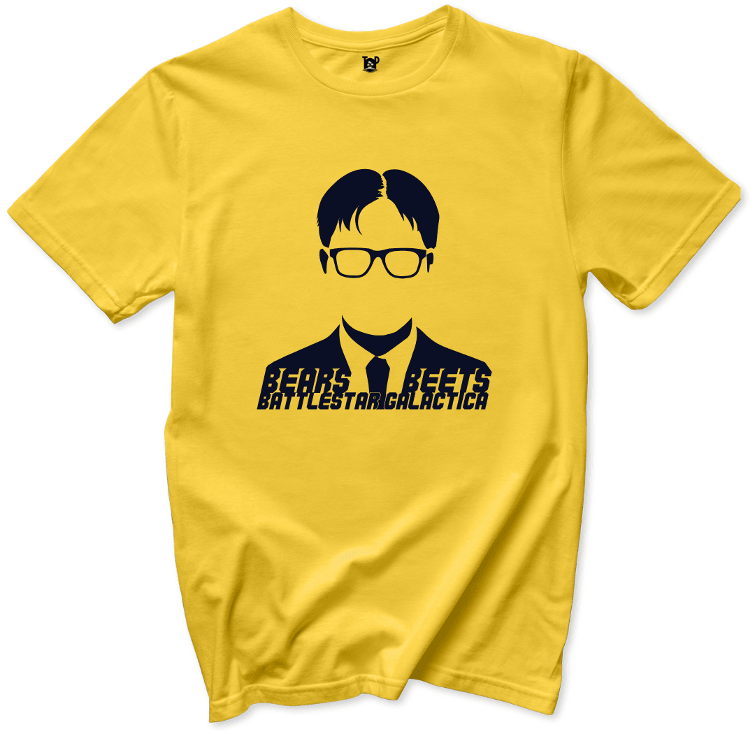 Bears, Beets, Battlestar Galactica T-Shirt - Throwback Paradise #