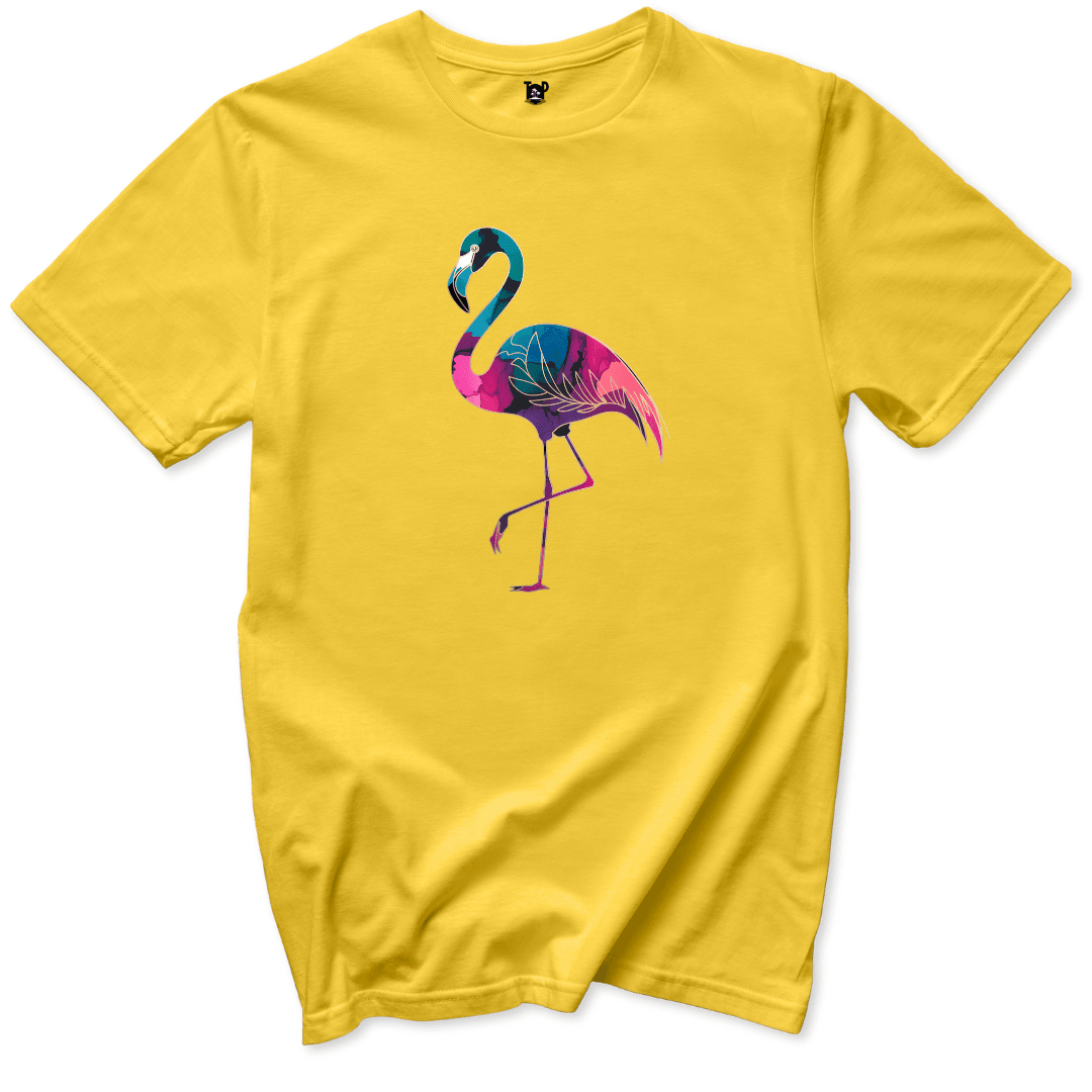 Vibrant Flamingo T-Shirt - Throwback Paradise #