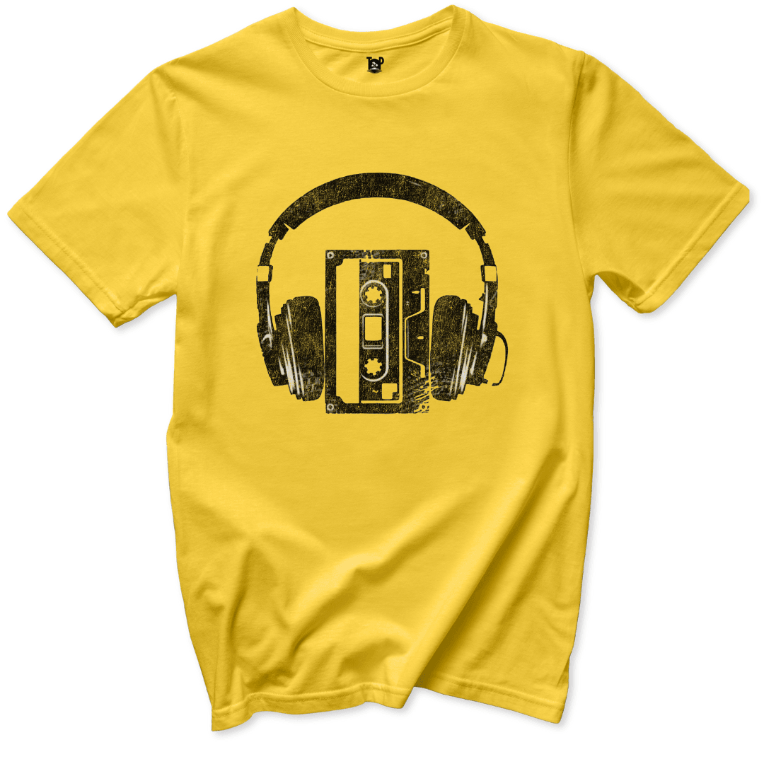 Vintage Cassette Headphone T-Shirt - Throwback Paradise #