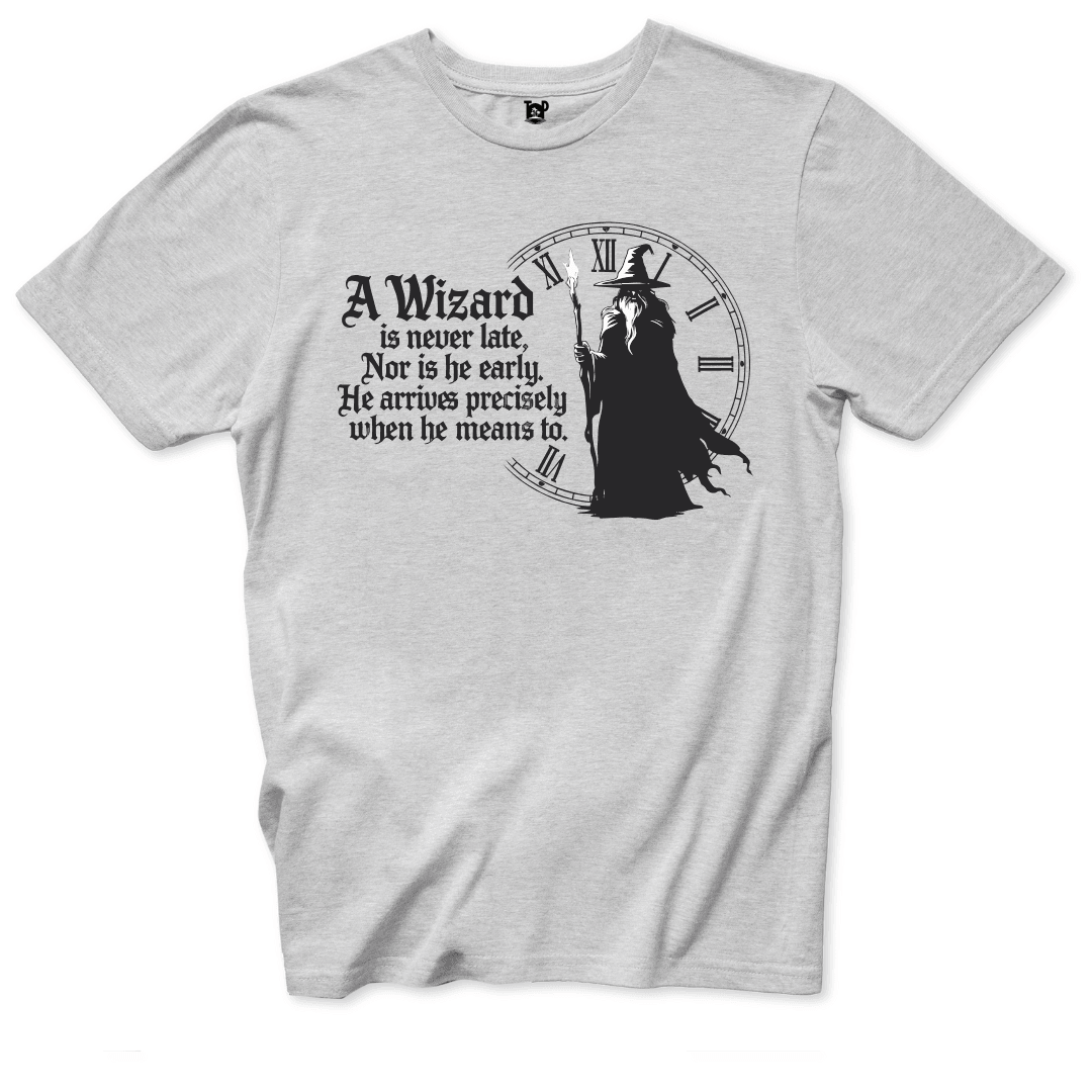 Printify T-Shirt Ice Grey / S Wizard never late T-Shirt