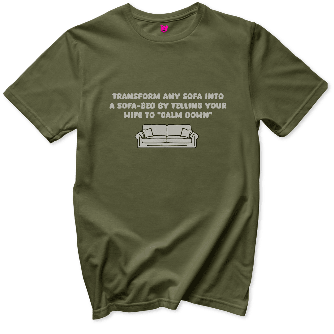 Printify T-Shirt Military Green / S Calm Down T-Shirt