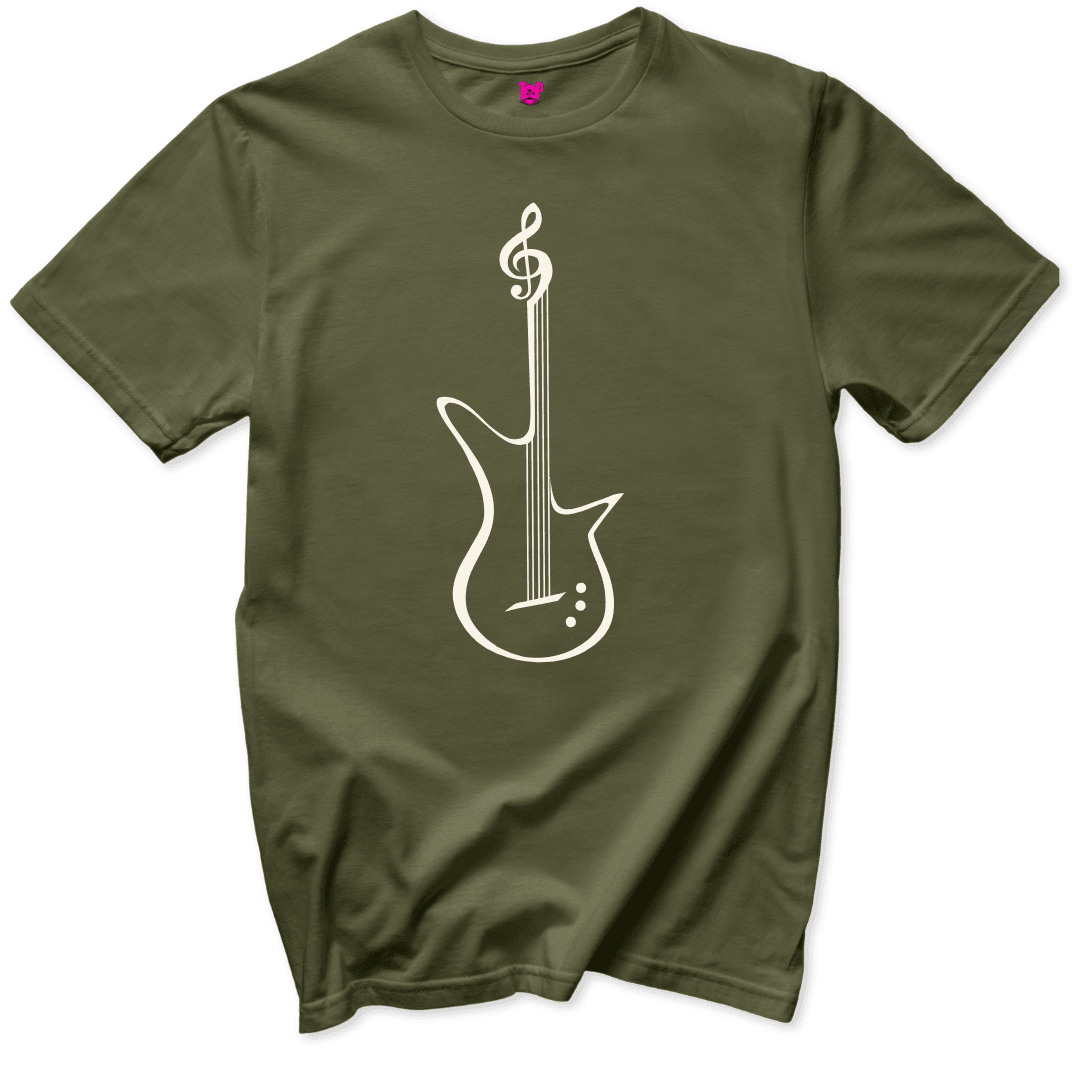 Printify T-Shirt Military Green / S Guitar T-Shirt