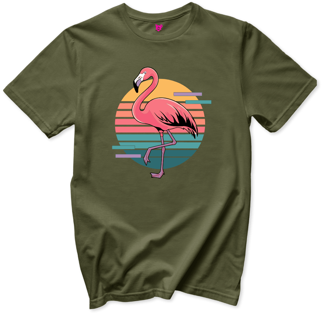 Retro Flamingo T-Shirt - Throwback Paradise #