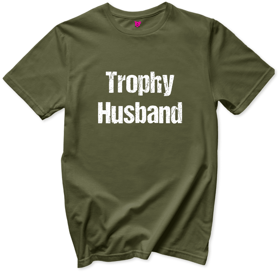 Printify T-Shirt Military Green / S Trophy Husband T-Shirt