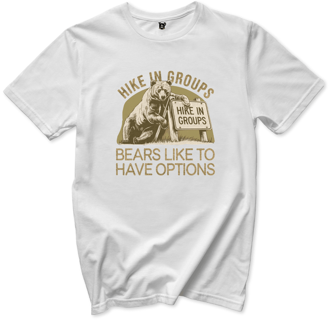 Printify T-Shirt White / S Bear Hiking Advice T-Shirt