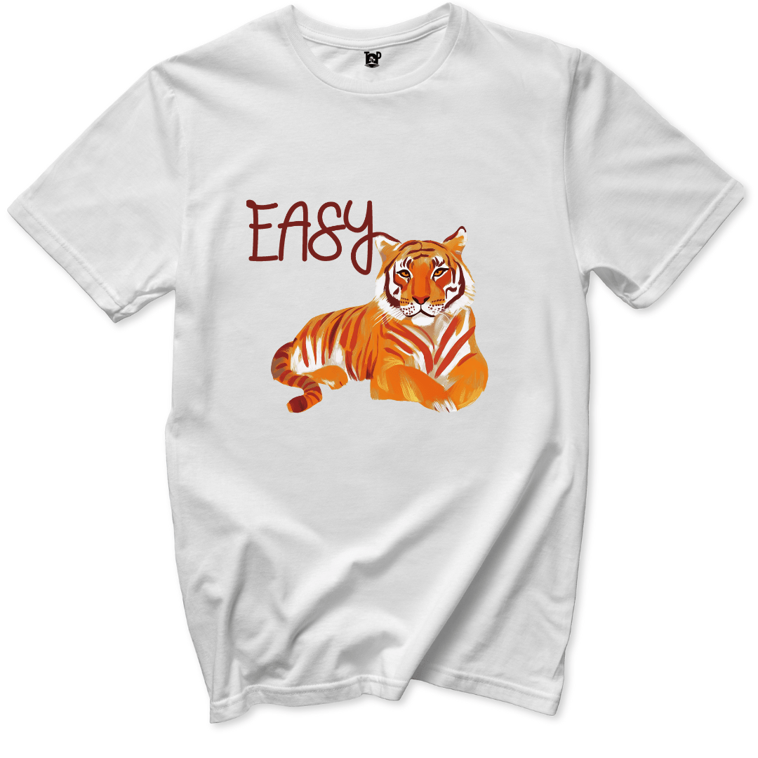 Printify T-Shirt White / S Easy Tiger T-Shirt