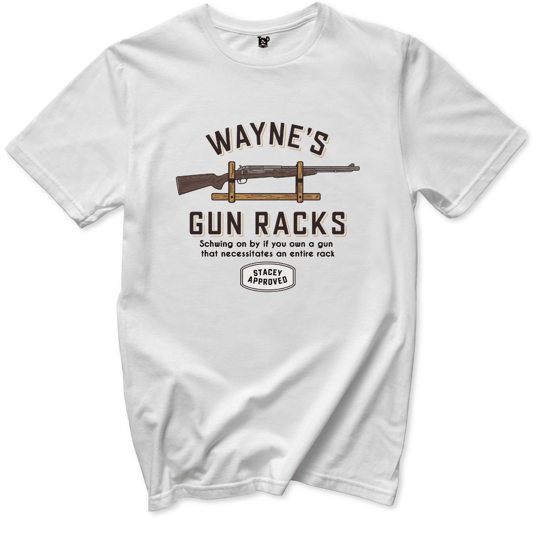 Gun Racks T-Shirt - Throwback Paradise #