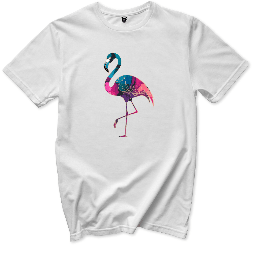 Vibrant Flamingo T-Shirt - Throwback Paradise #