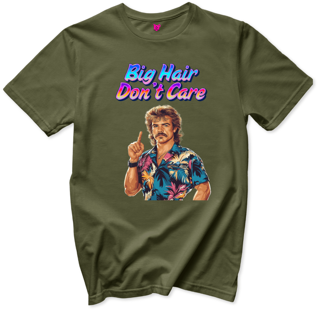 Big Hair Don’t Care Retro T-Shirt - Throwback Paradise #