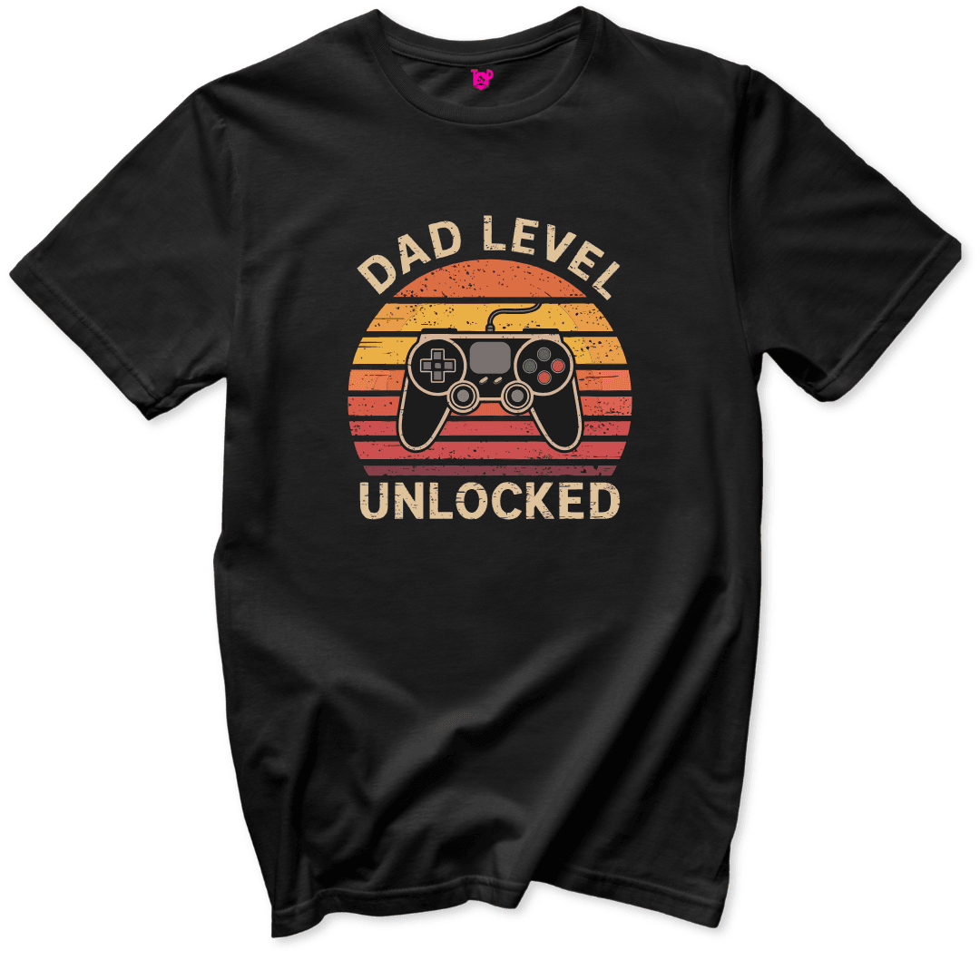 Dad Level Unlocked T-Shirt - Throwback Paradise #