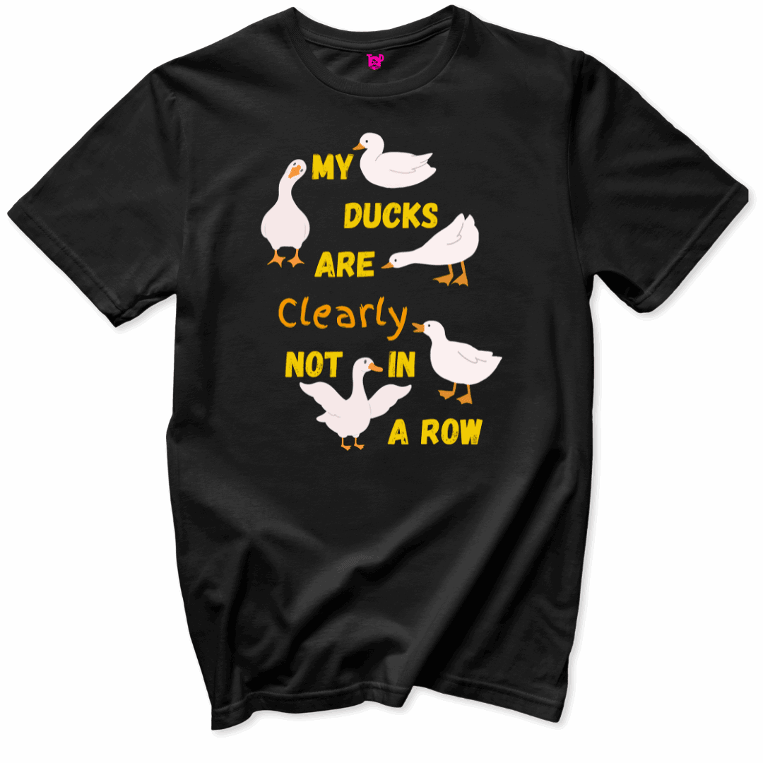 Printify T-Shirts Black / S Ducks Not in a Row Funny T-Shirt