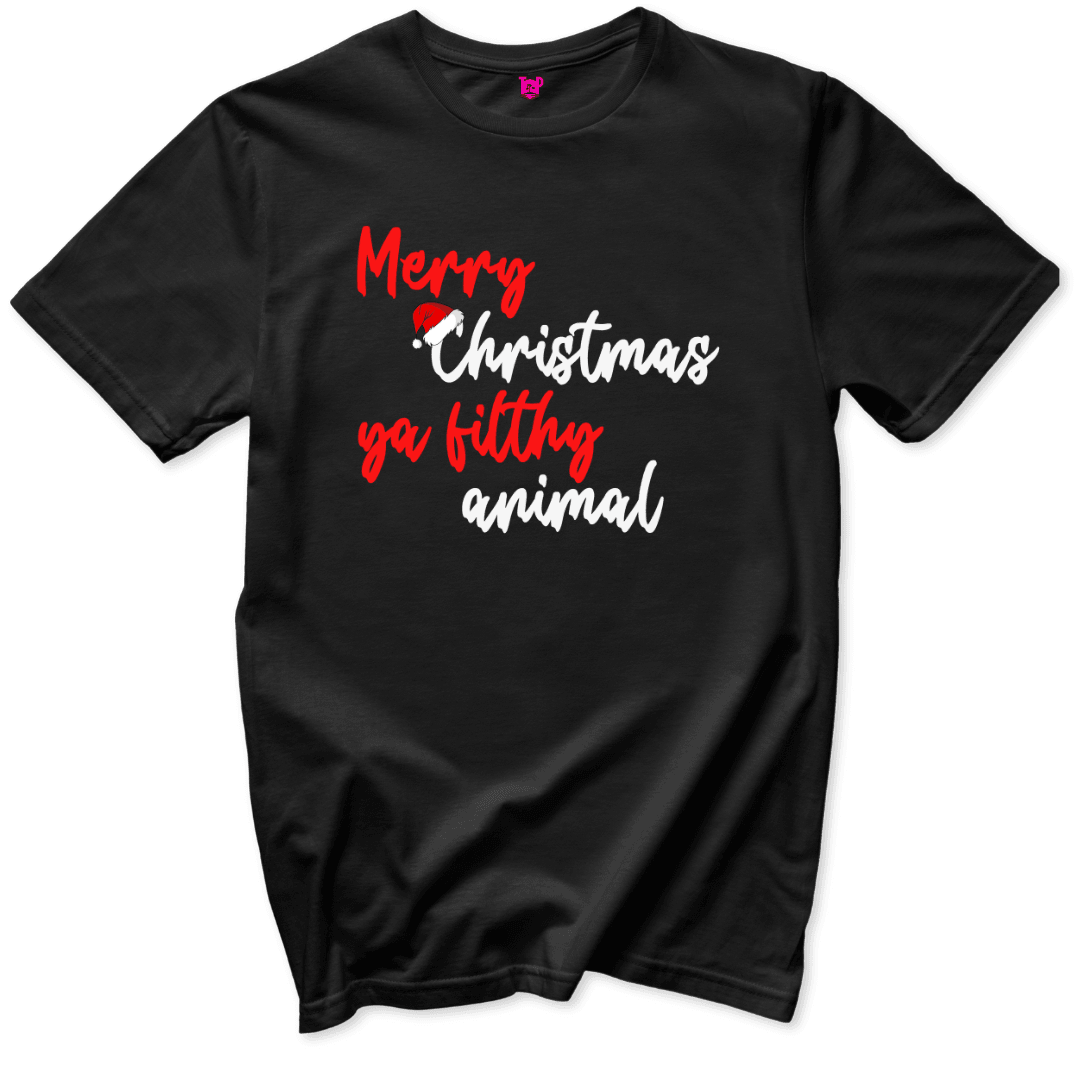 Merry Christmas Ya Filthy Animal T-Shirt - Throwback Paradise #