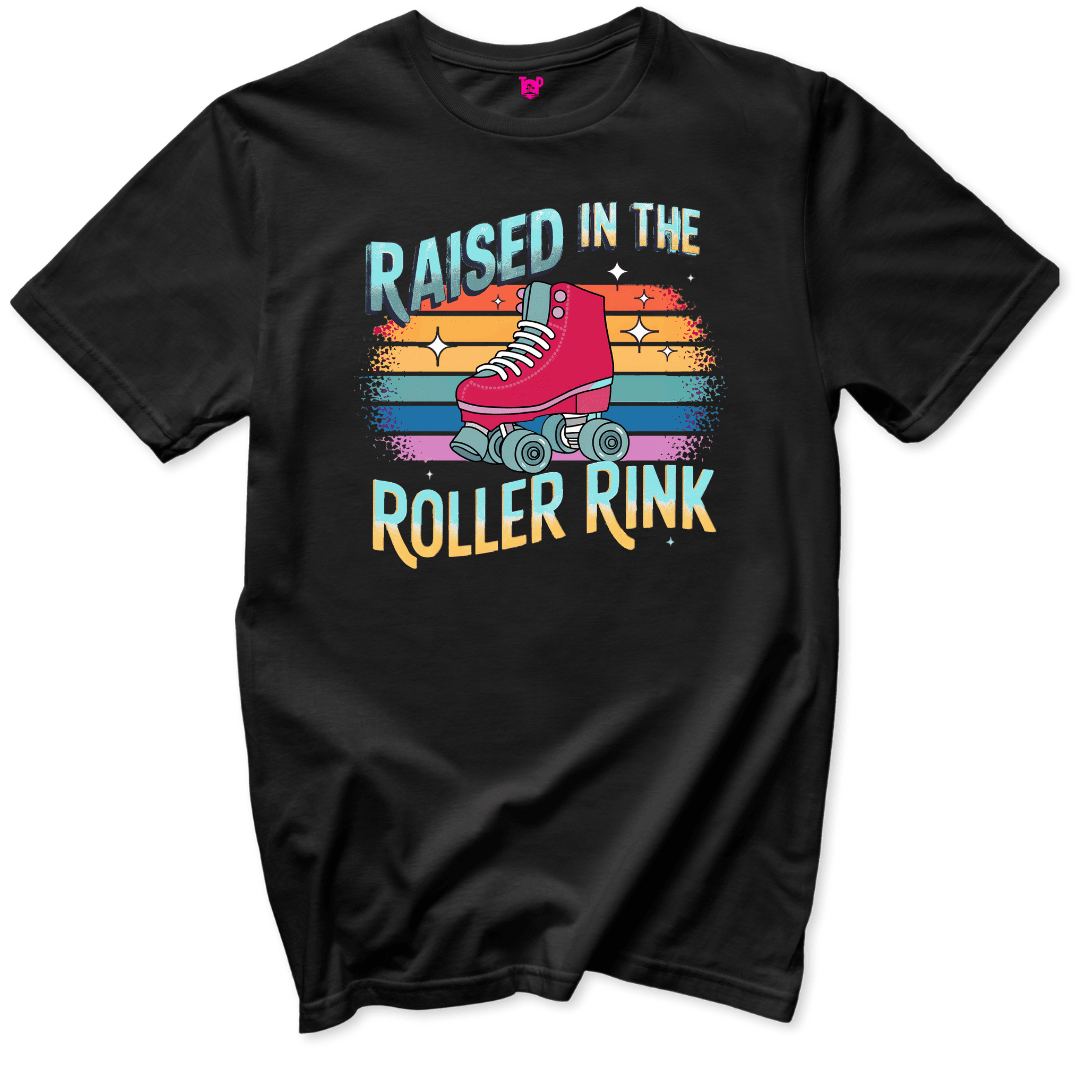 Printify T-Shirts Black / S Raised in the Roller Rink Retro T-Shirt