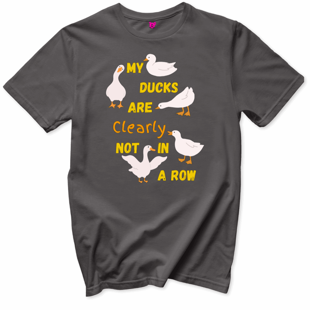 Printify T-Shirts Charcoal / S Ducks Not in a Row Funny T-Shirt