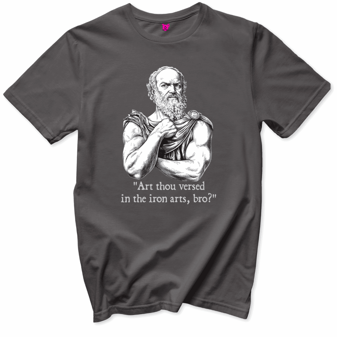 Printify T-Shirts Charcoal / S Iron Arts Philosopher Gym T-Shirt