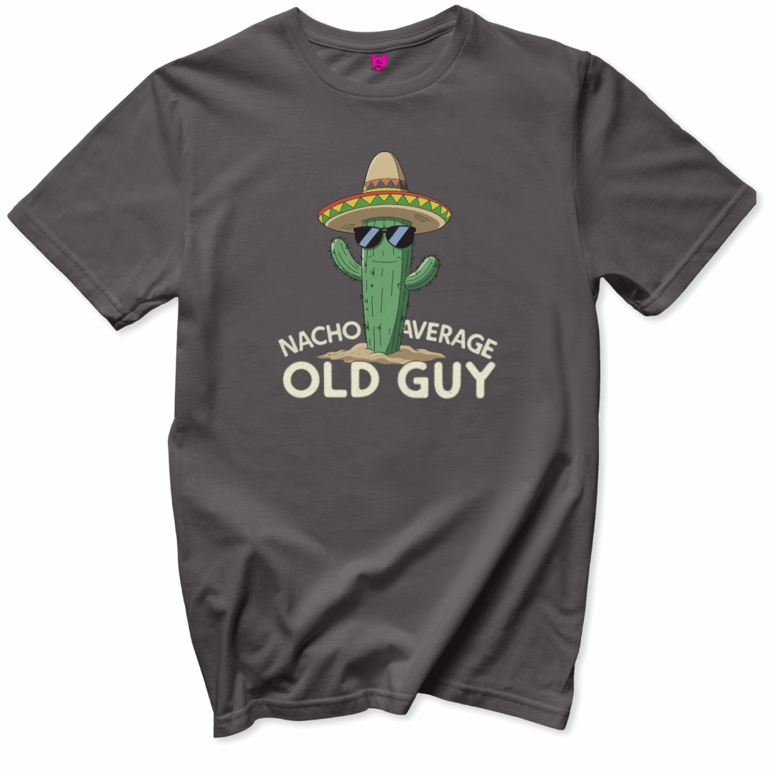 Printify T-Shirts Charcoal / S Nacho Average Old Guy T-Shirt