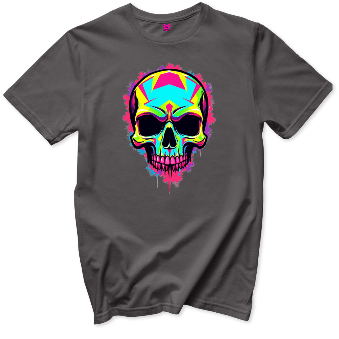 Neon Skull Splash T-Shirt 💀 - Throwback Paradise #