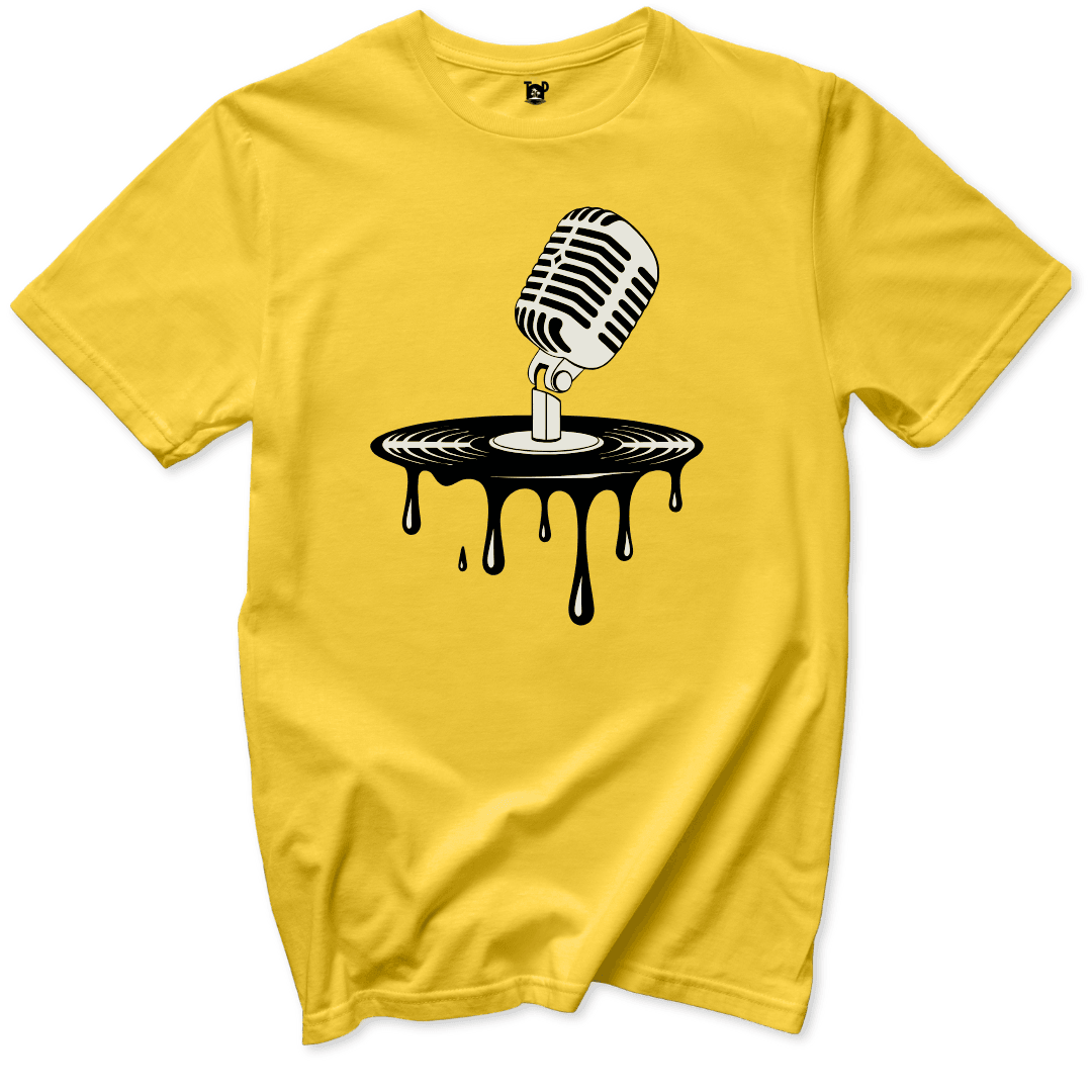 Dripping Vinyl & Mic T-Shirt - Throwback Paradise #