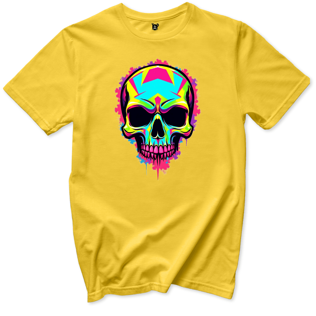 Neon Skull Splash T-Shirt 💀 - Throwback Paradise #