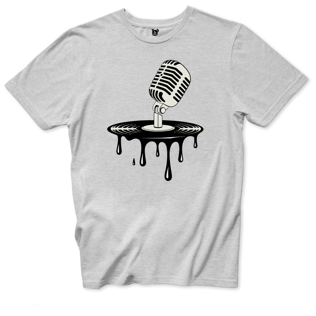 Dripping Vinyl & Mic T-Shirt - Throwback Paradise #