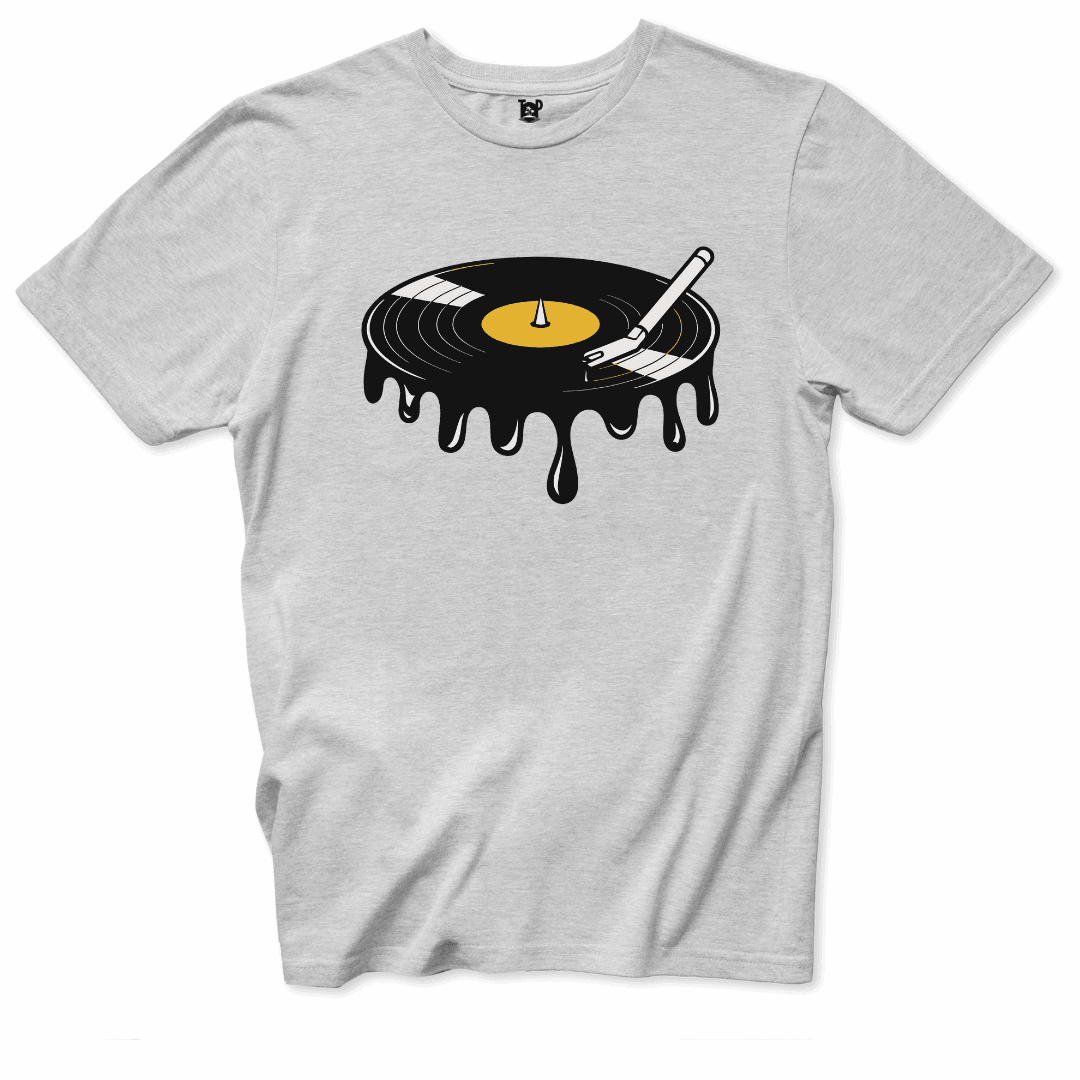 Printify T-Shirts Ice Grey / S Melted Record T-Shirt