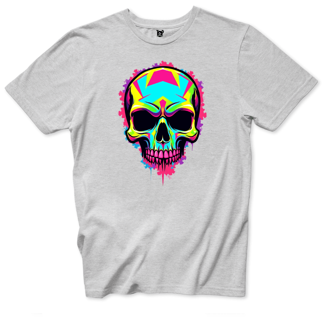 Neon Skull Splash T-Shirt 💀 - Throwback Paradise #