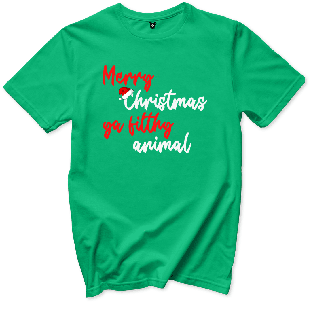 Merry Christmas Ya Filthy Animal T-Shirt - Throwback Paradise #