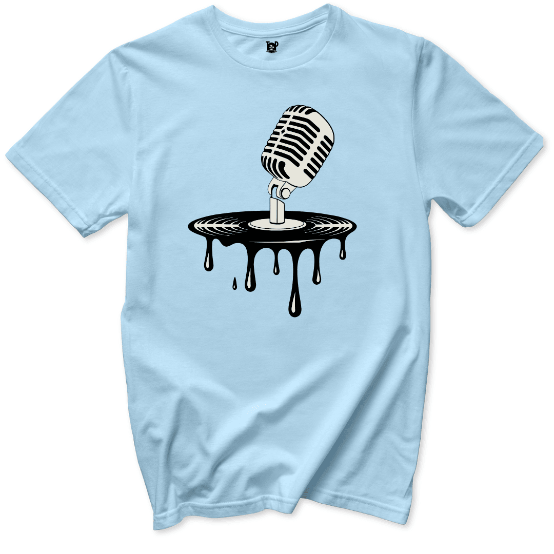 Dripping Vinyl & Mic T-Shirt - Throwback Paradise #