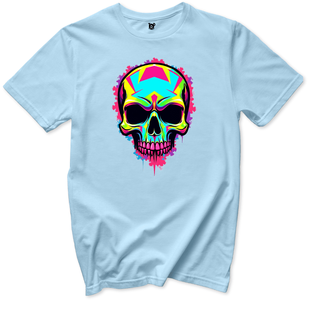 Neon Skull Splash T-Shirt 💀 - Throwback Paradise #