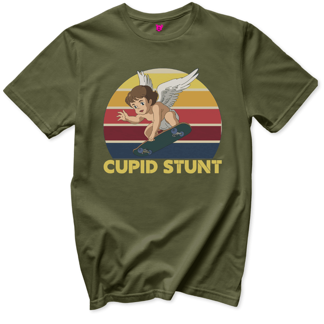 Cupid Stunt Skateboarding T-Shirt - Throwback Paradise #