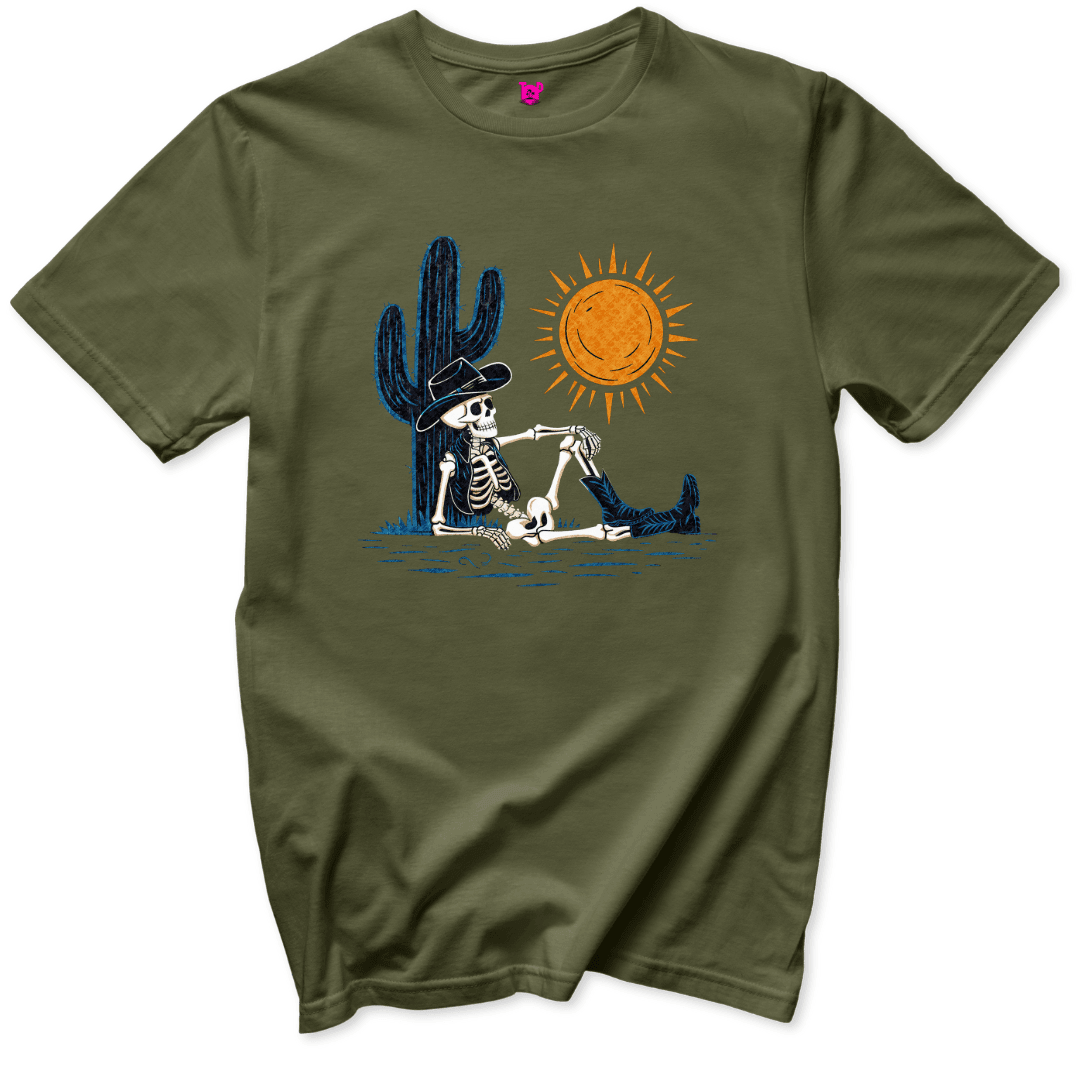 Desert Chill Skeleton T-Shirt - Throwback Paradise #