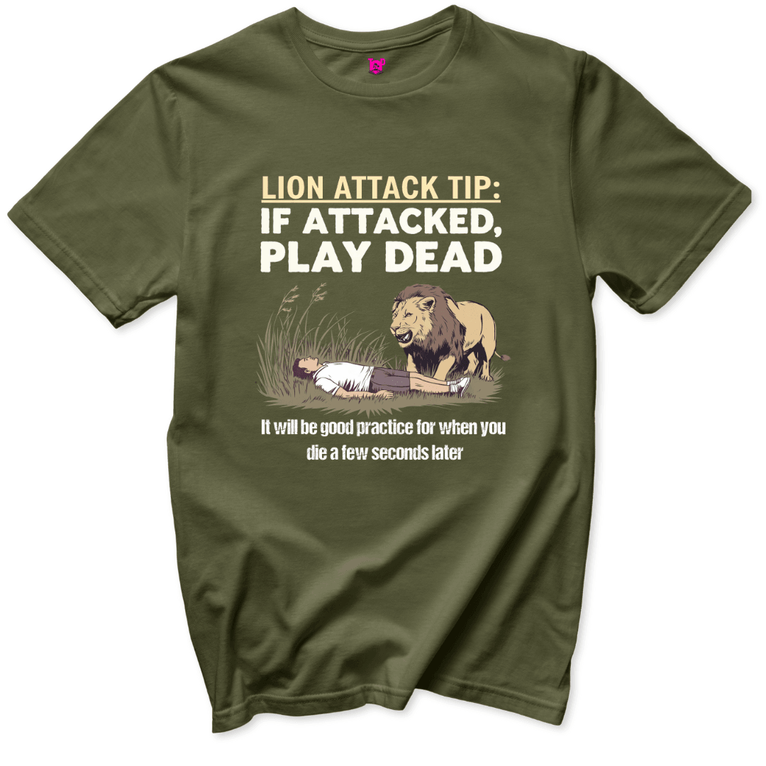 Lion Attack Tip T-Shirt - Throwback Paradise #