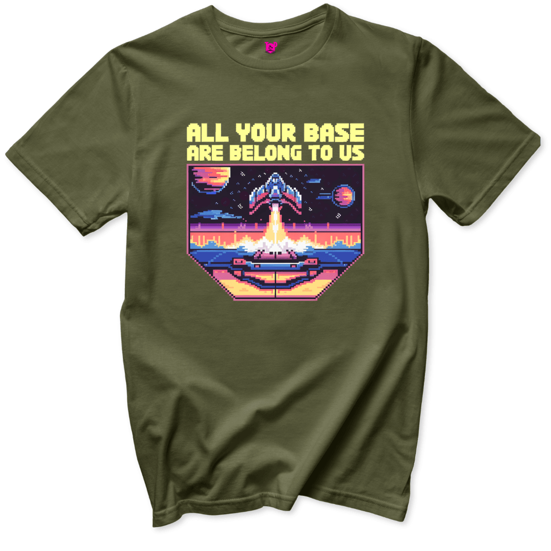 Your Base are Belong to Us T-Shirt - Throwback Paradise #