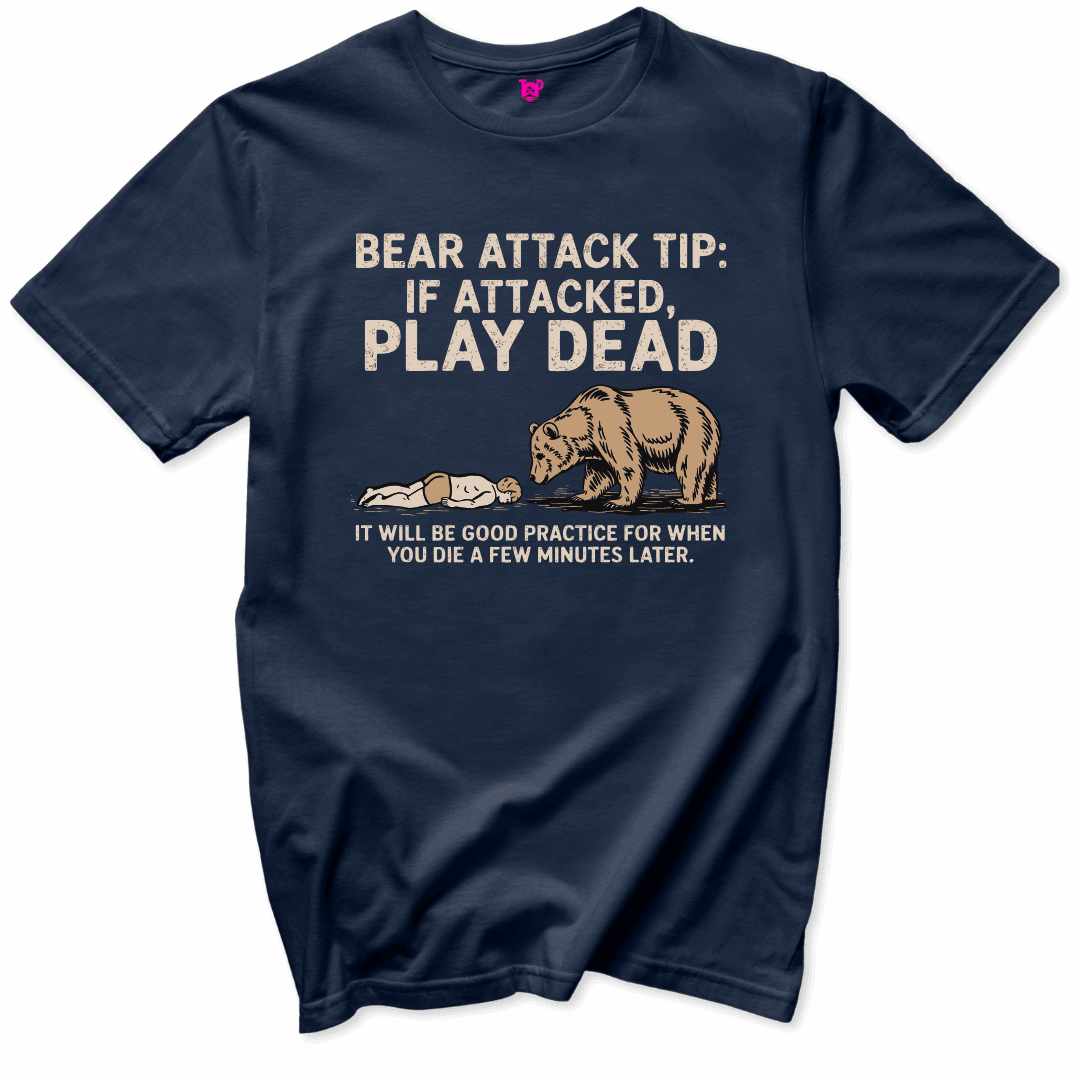 Printify T-Shirts Navy / S Bear Attack Tip T-Shirt