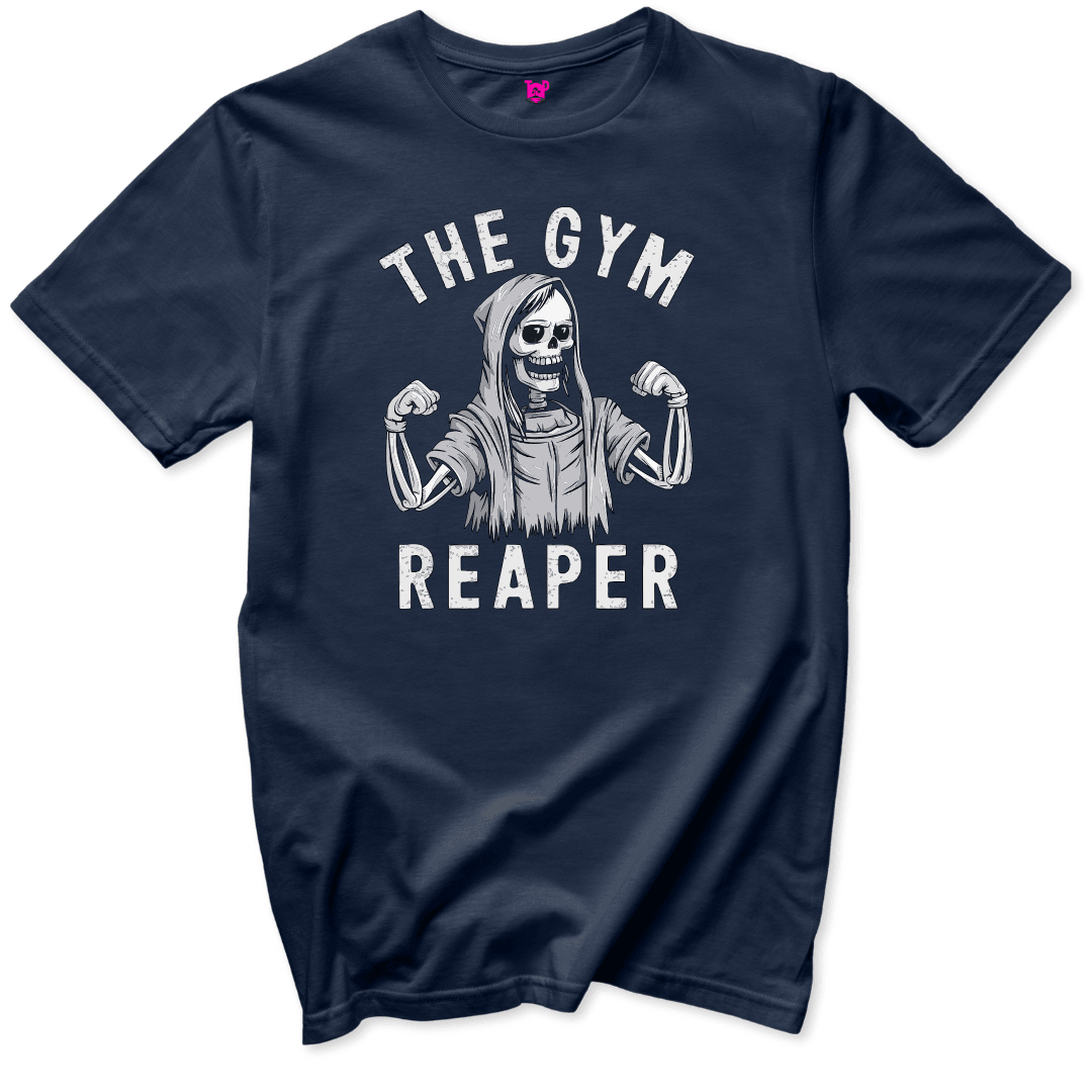 Printify T-Shirts Navy / S The Gym Reaper T-Shirt