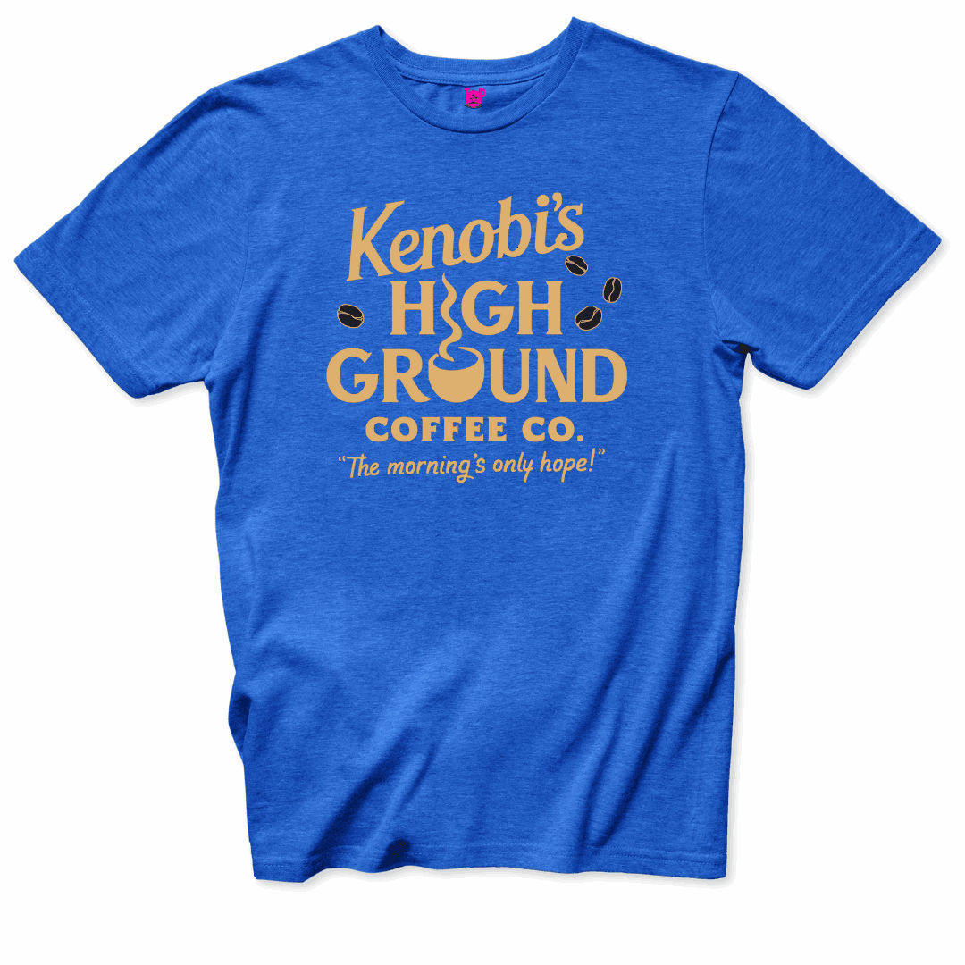 Printify T-Shirts Royal / S Kenobis High Ground Coffee T-Shirt