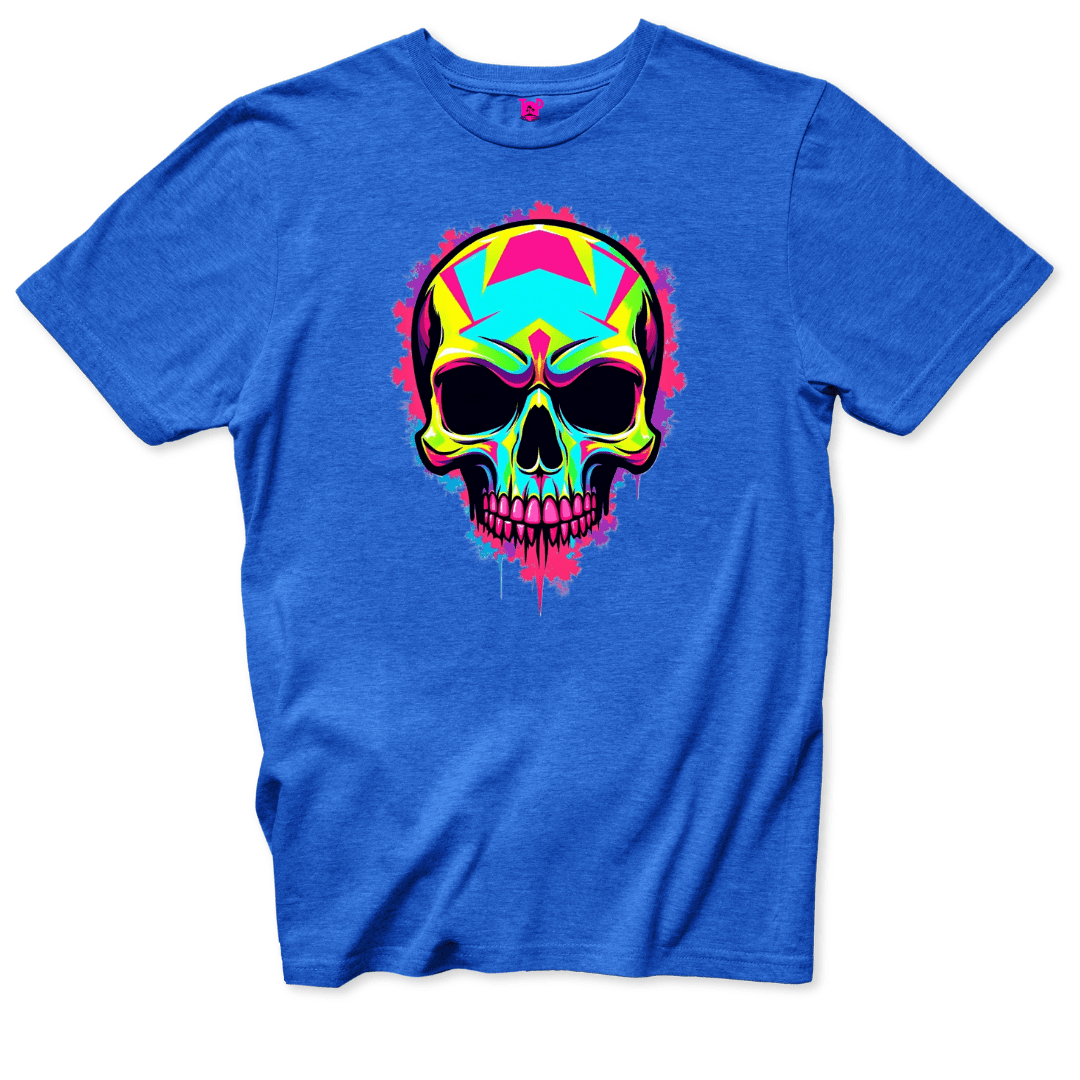 Neon Skull Splash T-Shirt 💀 - Throwback Paradise #