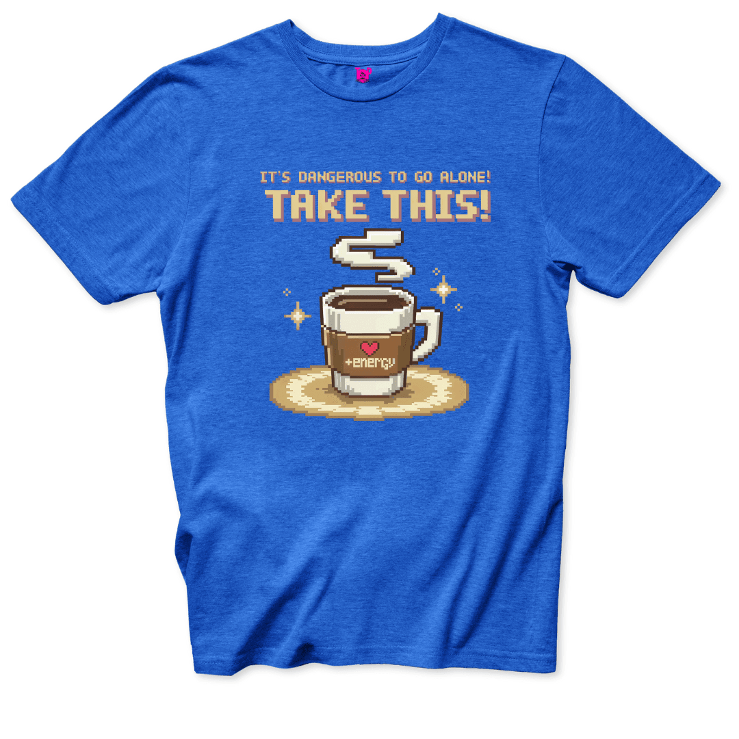 Power-Up Coffee T-Shirt - Throwback Paradise #