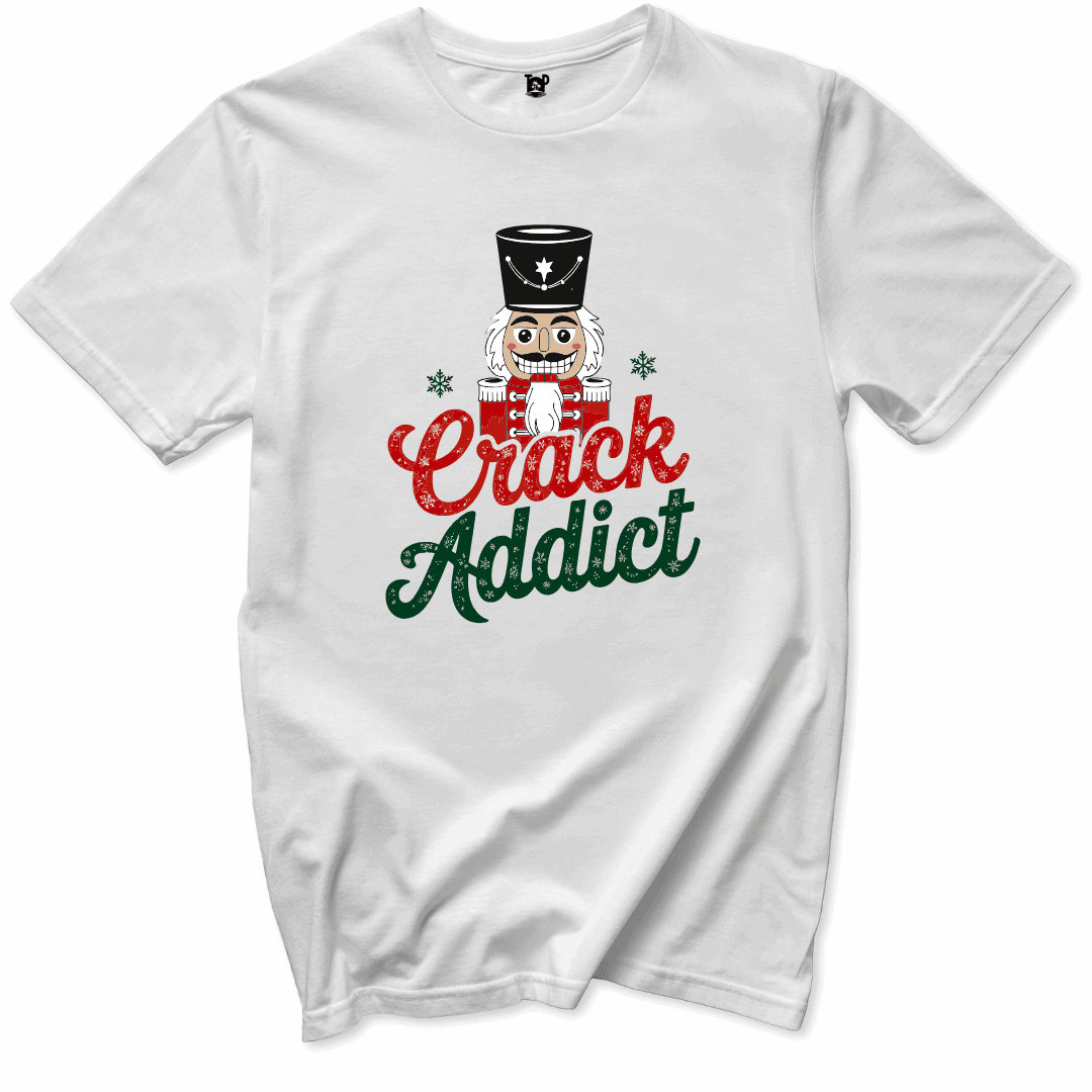 Printify T-Shirts White / S Crack Addict T-Shirt