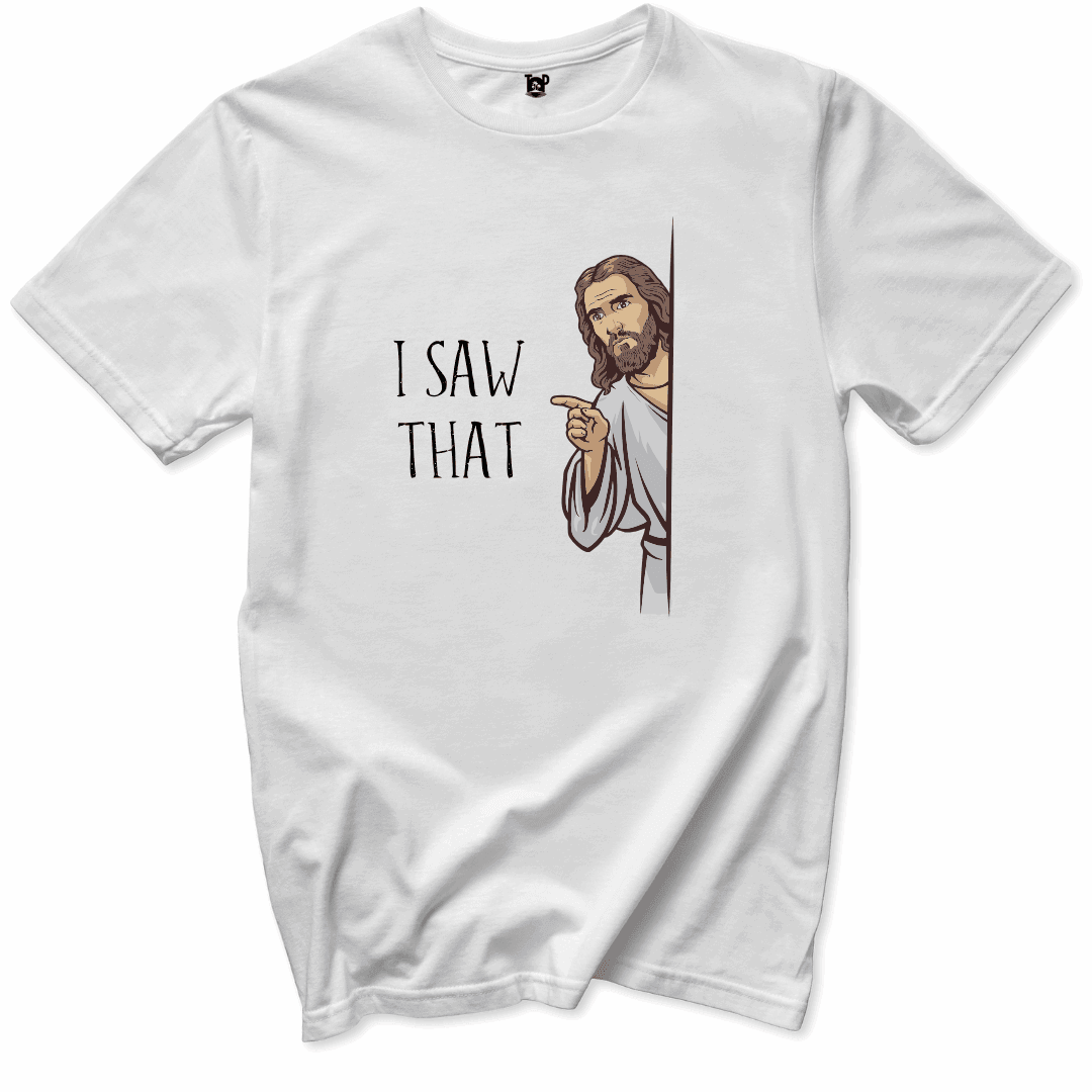 Printify T-Shirts White / S Jesus is Watching T-Shirt