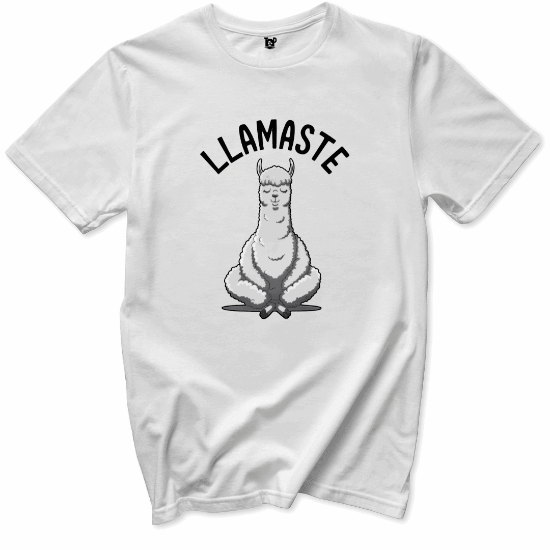 Printify T-Shirts White / S Llamaste Yoga Llama T-Shirt